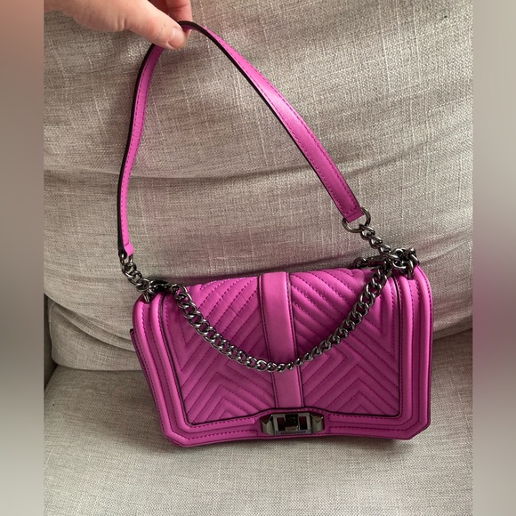 Rebecca Minkoff Orchid Pink Quilted Crossbody Bag / Purse - Picture 7 of 14